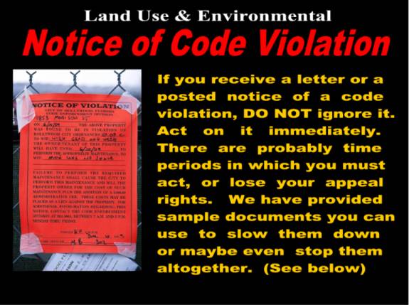 Notice of Code Violation
